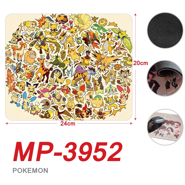 Pokemon Anime Full Color Printing Mouse Pad Unlocked 20X24cm price for 5 pcs MP-3952