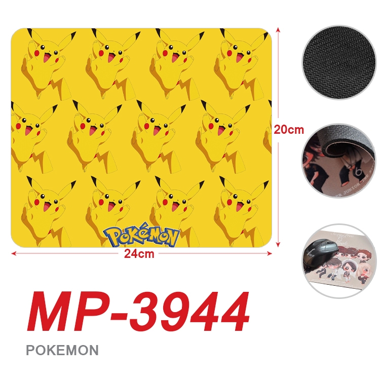 Pokemon Anime Full Color Printing Mouse Pad Unlocked 20X24cm price for 5 pcs MP-3944