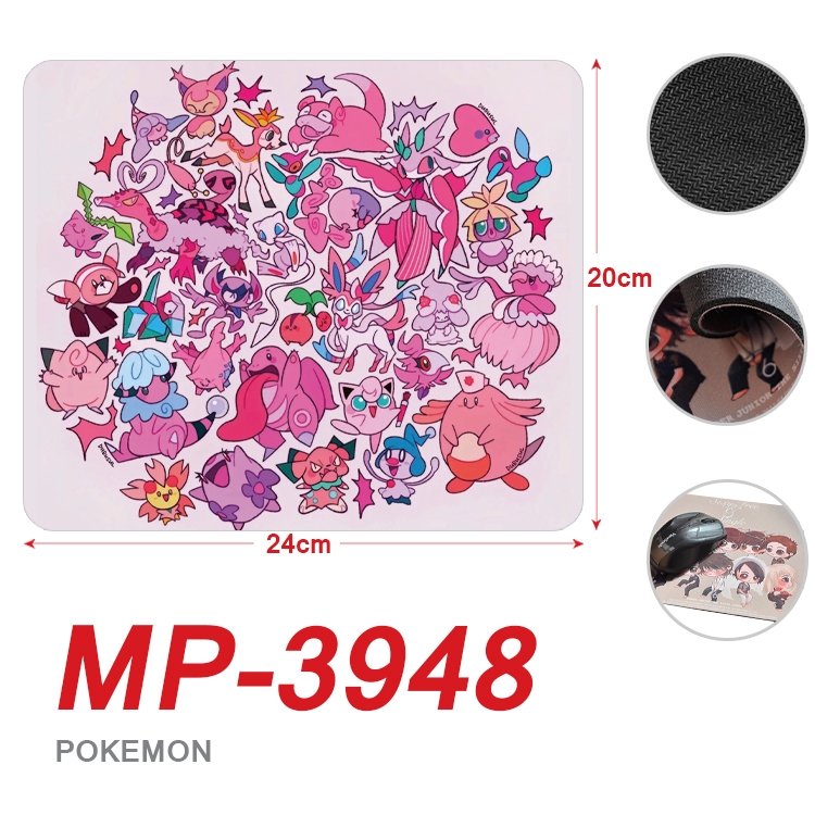 Pokemon Anime Full Color Printing Mouse Pad Unlocked 20X24cm price for 5 pcs  MP-3948