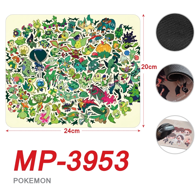 Pokemon Anime Full Color Printing Mouse Pad Unlocked 20X24cm price for 5 pcs MP-3953