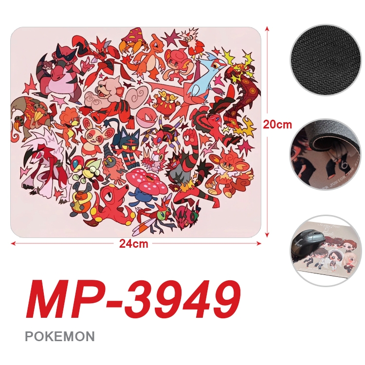 Pokemon Anime Full Color Printing Mouse Pad Unlocked 20X24cm price for 5 pcs MP-3949