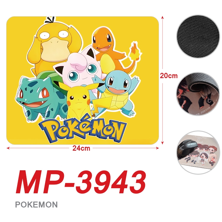 Pokemon Anime Full Color Printing Mouse Pad Unlocked 20X24cm price for 5 pcs MP-3943