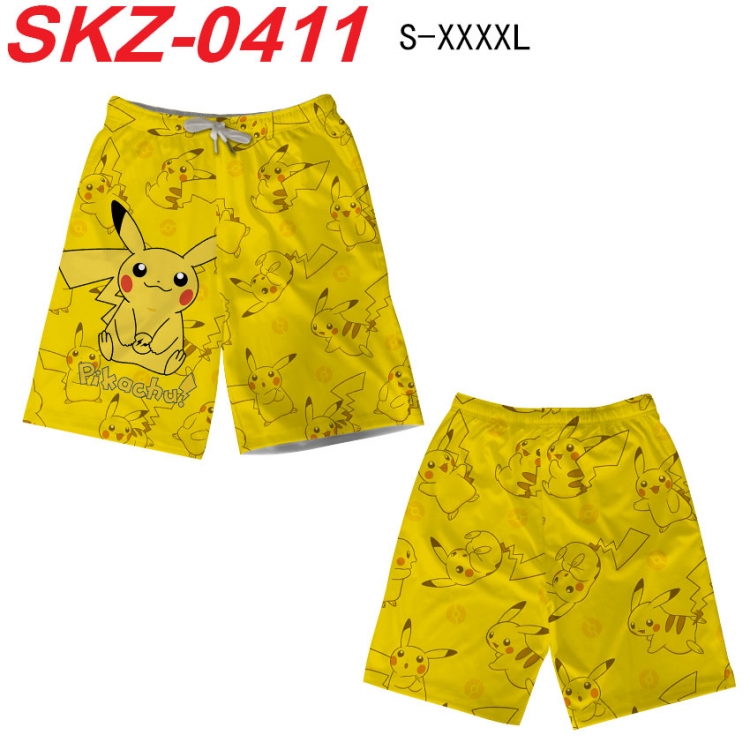 Pokemon Anime full-color digital printed beach shorts from S to 4XL  SKZ-0411
