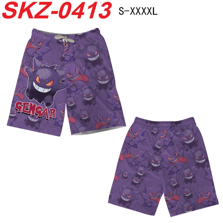 Pokemon Anime full-color digital printed beach shorts from S to 4XL SKZ-0413