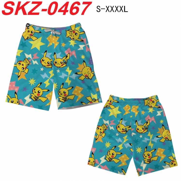 Pokemon Anime full-color digital printed beach shorts from S to 4XL SKZ-0467