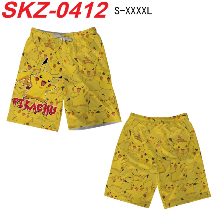 Pokemon Anime full-color digital printed beach shorts from S to 4XL  SKZ-0412
