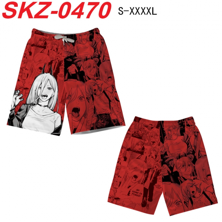 Chainsaw man Anime full-color digital printed beach shorts from S to 4XL SKZ-0470