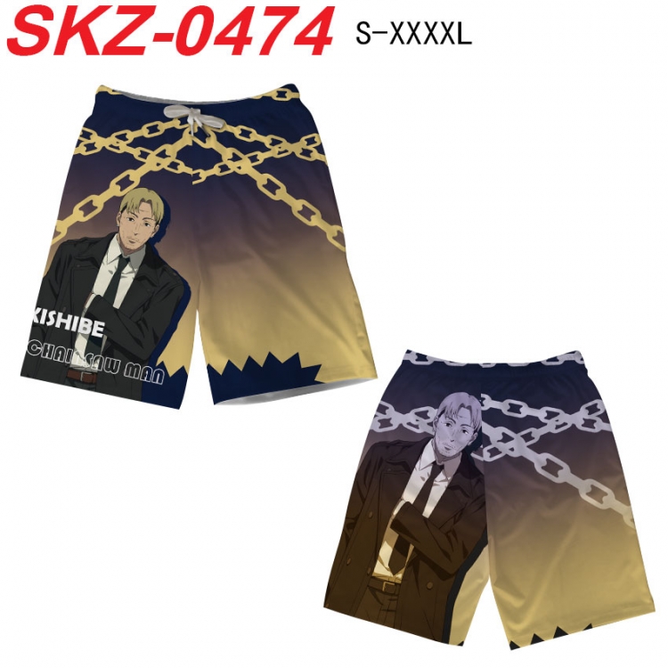 Chainsaw man Anime full-color digital printed beach shorts from S to 4XL  SKZ-0474