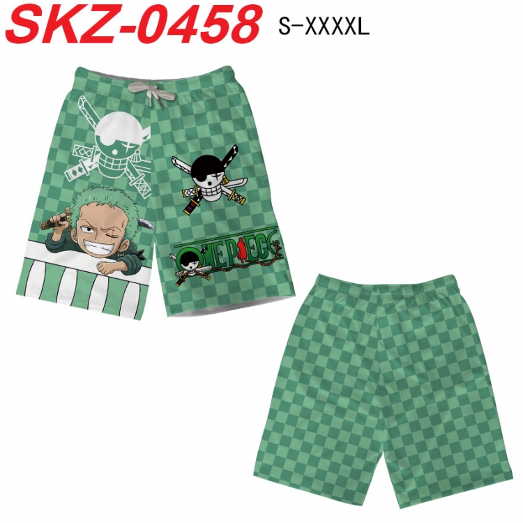 One Piece Anime full-color digital printed beach shorts from S to 4XL SKZ-0458