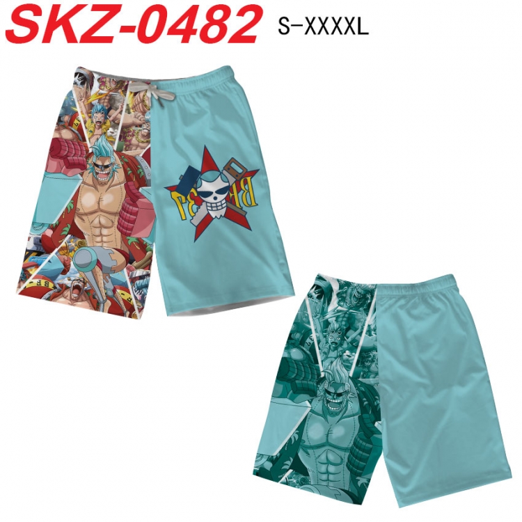 One Piece Anime full-color digital printed beach shorts from S to 4XL SKZ-0482