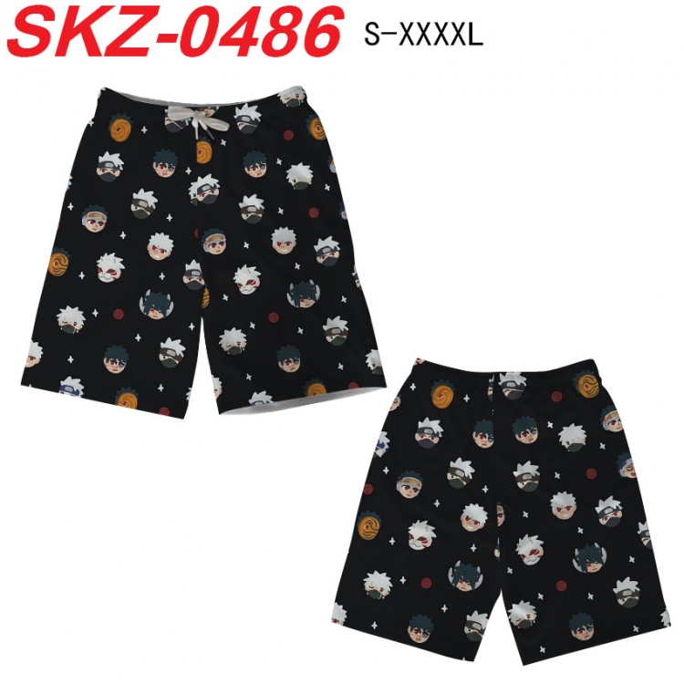 Naruto Anime full-color digital printed beach shorts from S to 4XL SKZ-0486
