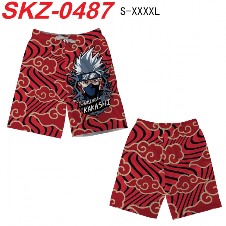 Naruto Anime full-color digital printed beach shorts from S to 4XL SKZ-0487