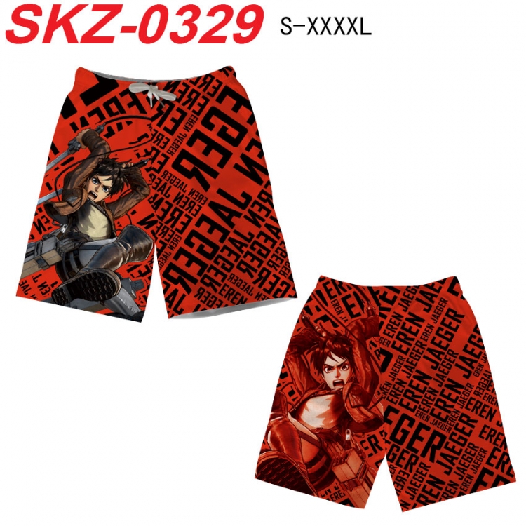 Shingeki no Kyojin Anime full-color digital printed beach shorts from S to 4XL  SKZ-0329