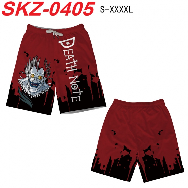 Death note Anime full-color digital printed beach shorts from S to 4XL SKZ-0405
