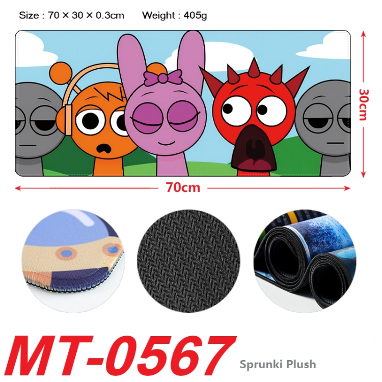 Sprunki Plush Anime peripheral lock edge mouse pad 70X30cm  MT-0567