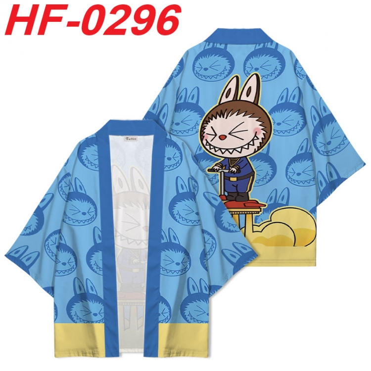 Labubu Anime digital printed French velvet kimono top from S to 4XL  HF-0296