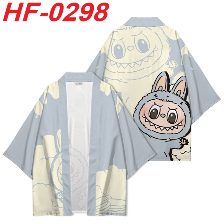 Labubu Anime digital printed French velvet kimono top from S to 4XL  HF-0298