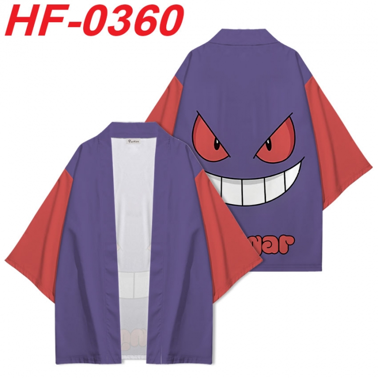 Pokemon Anime digital printed French velvet kimono top from S to 4XL  HF-0360