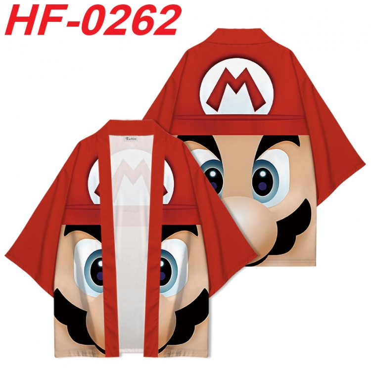 Super Mario Anime digital printed French velvet kimono top from S to 4XL HF-0262