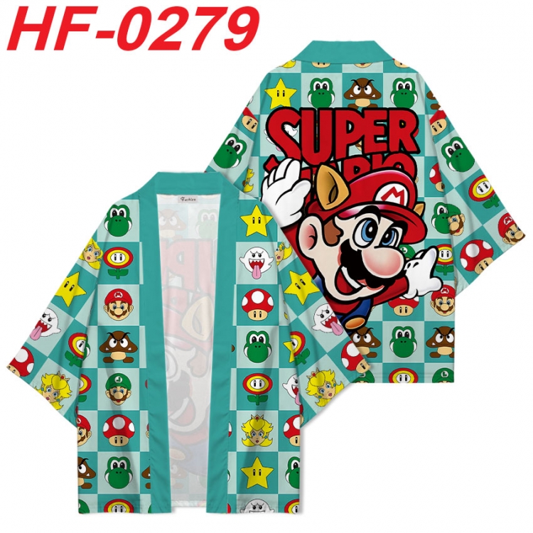 Super Mario Anime digital printed French velvet kimono top from S to 4XL  HF-0279