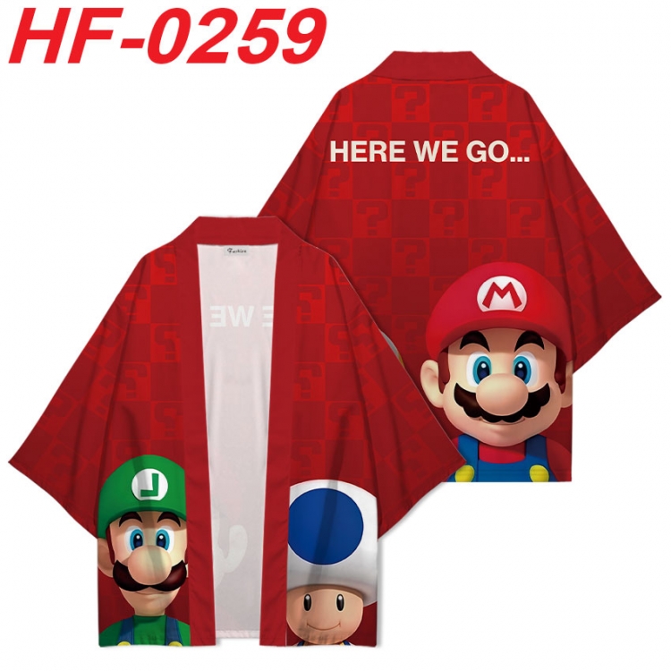 Super Mario Anime digital printed French velvet kimono top from S to 4XL HF-0259