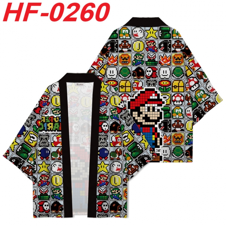 Super Mario Anime digital printed French velvet kimono top from S to 4XL HF-0260