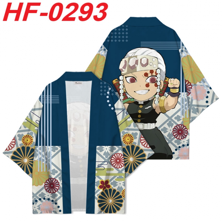 Demon Slayer Kimets Anime digital printed French velvet kimono top from S to 4XL  HF-0293