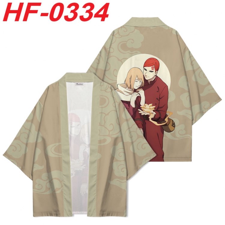 Naruto Anime digital printed French velvet kimono top from S to 4XL HF-0334