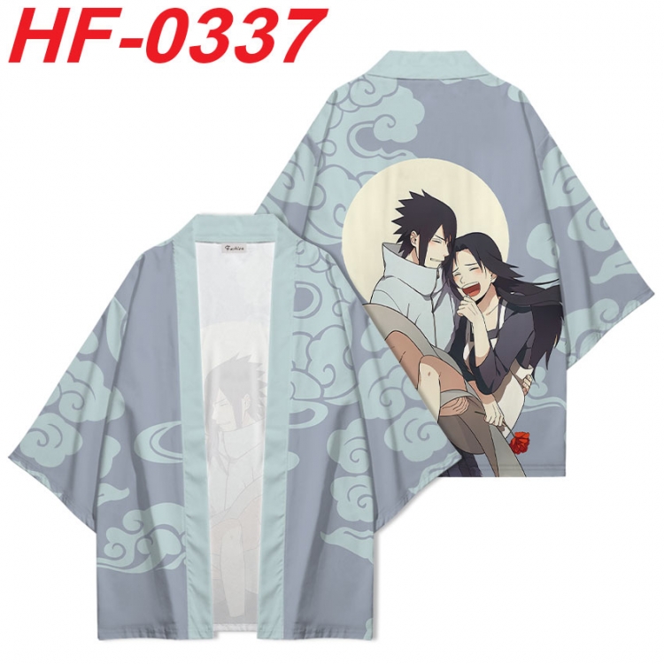 Naruto Anime digital printed French velvet kimono top from S to 4XL HF-0337
