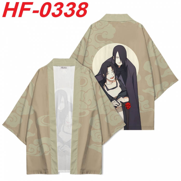 Naruto Anime digital printed French velvet kimono top from S to 4XL  HF-0338