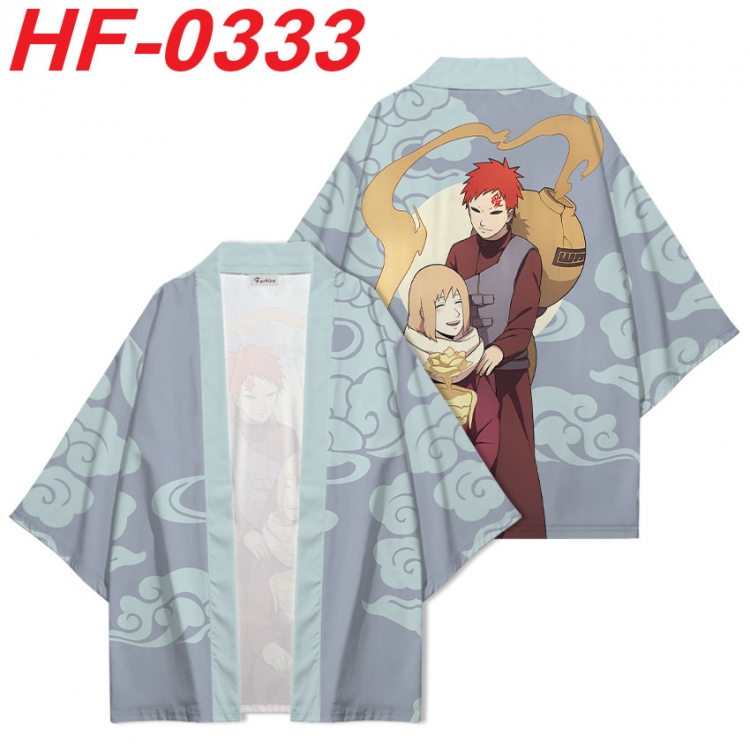Naruto Anime digital printed French velvet kimono top from S to 4XLHF-0333