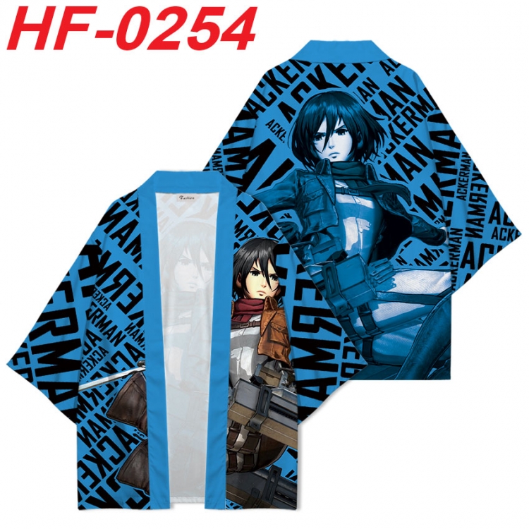Shingeki no Kyojin Anime digital printed French velvet kimono top from S to 4XL  HF-0254