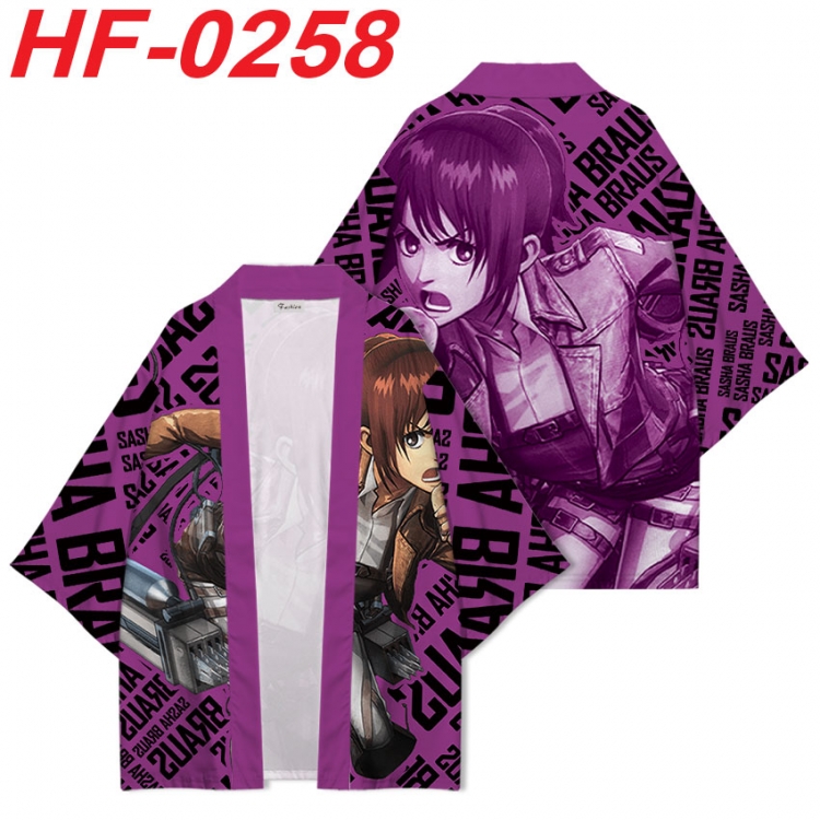 Shingeki no Kyojin Anime digital printed French velvet kimono top from S to 4XL HF-0258