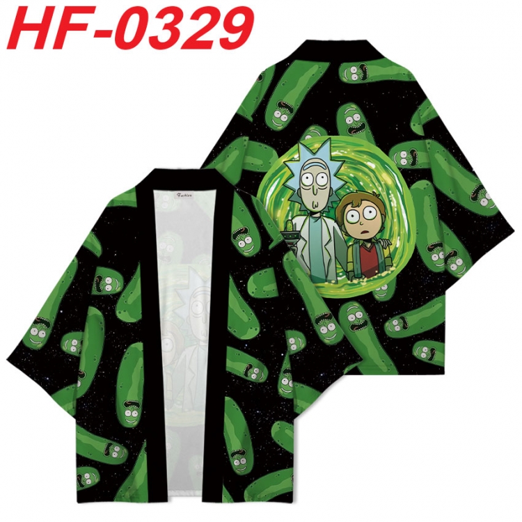 Rick and Morty Anime digital printed French velvet kimono top from S to 4XL HF-0329