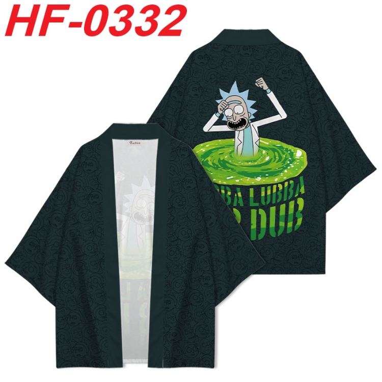 Rick and Morty Anime digital printed French velvet kimono top from S to 4XL  HF-0332