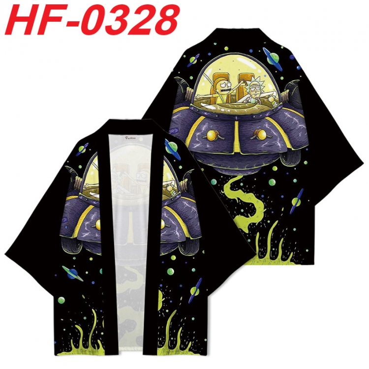 Rick and Morty Anime digital printed French velvet kimono top from S to 4XL  HF-0328