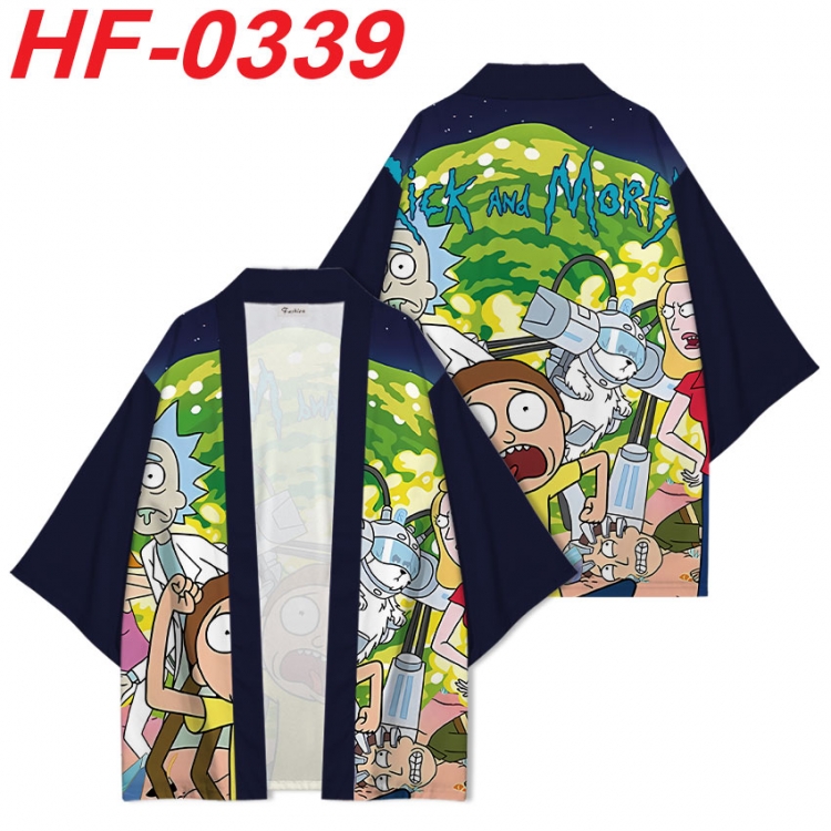 Rick and Morty Anime digital printed French velvet kimono top from S to 4XL  HF-0339