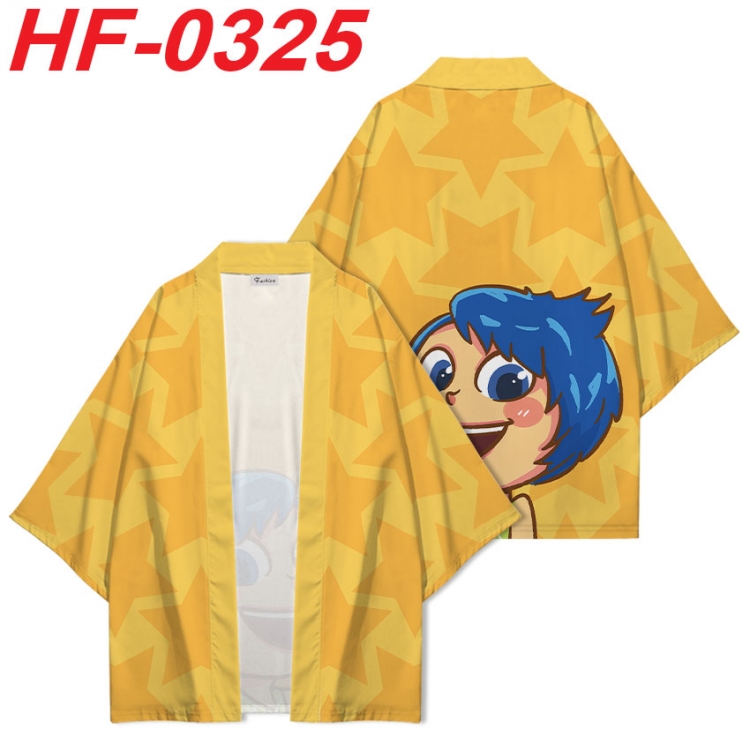 Inside Out Anime digital printed French velvet kimono top from S to 4XL HF-0325