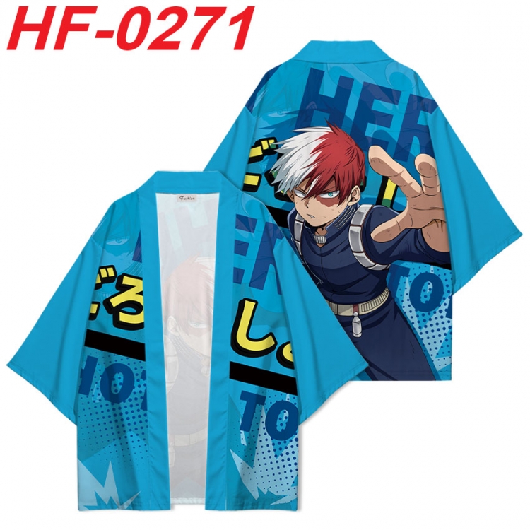 My Hero Academia Anime digital printed French velvet kimono top from S to 4XL HF-0271