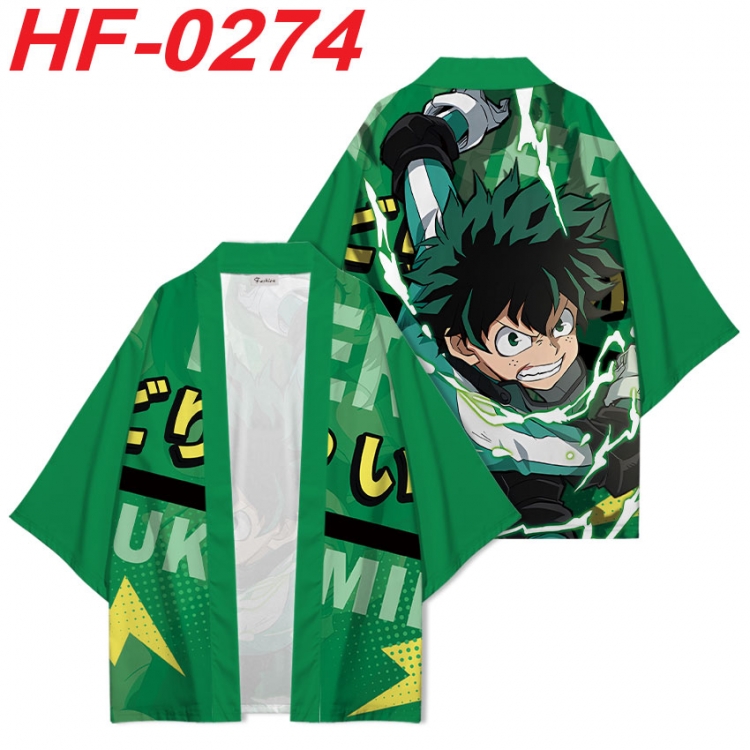 My Hero Academia Anime digital printed French velvet kimono top from S to 4XL HF-0274