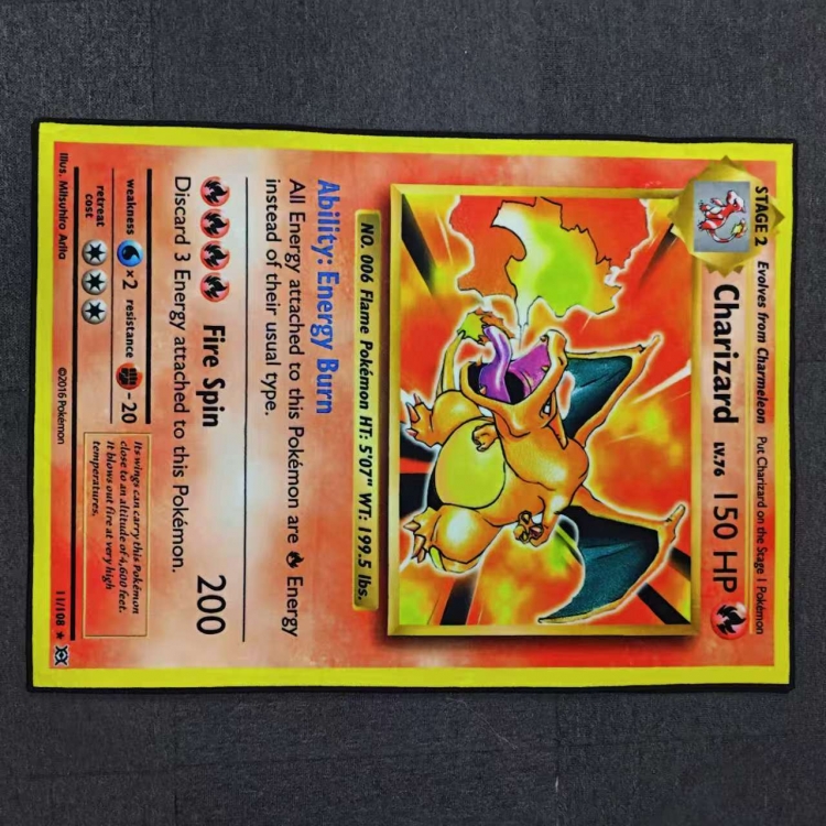 Pokemon Alien anime thick Belgian velvet anti slip carpet 1m 4077