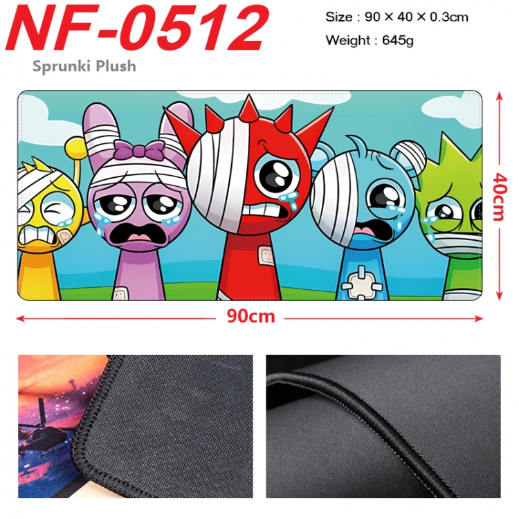 Sprunki Plush Anime peripheral lock edge mouse pad 90X40cm  NF-0512