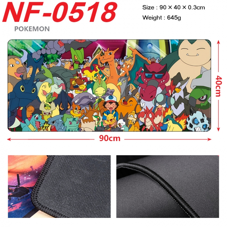 Pokemon Anime peripheral lock edge mouse pad 90X40cm  NF-0518