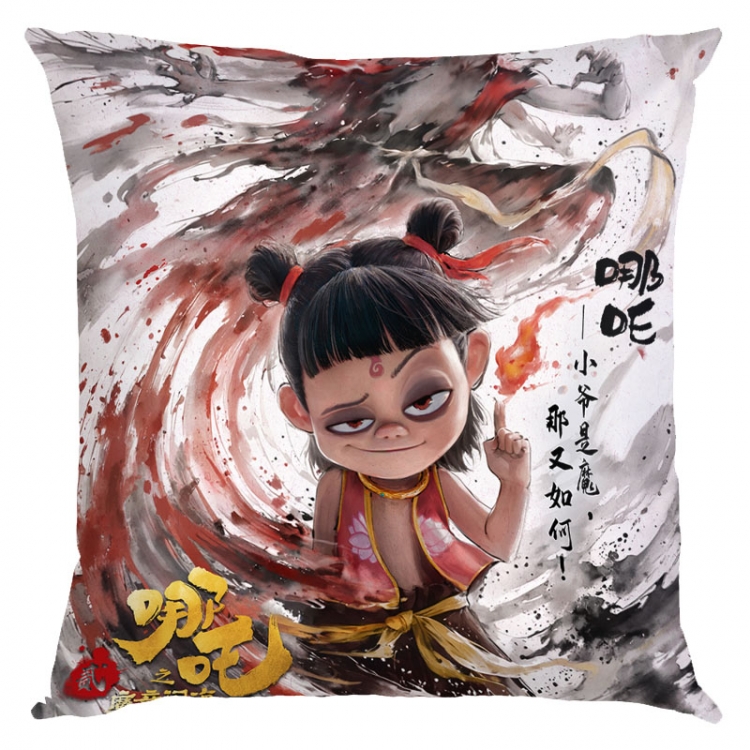 Nezha Anime square full-color pillow cushion 45X45CM NO FILLING 
