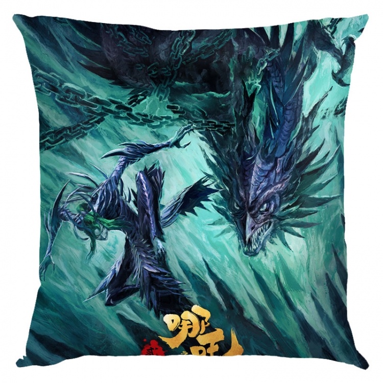 Nezha Anime square full-color pillow cushion 45X45CM NO FILLING 