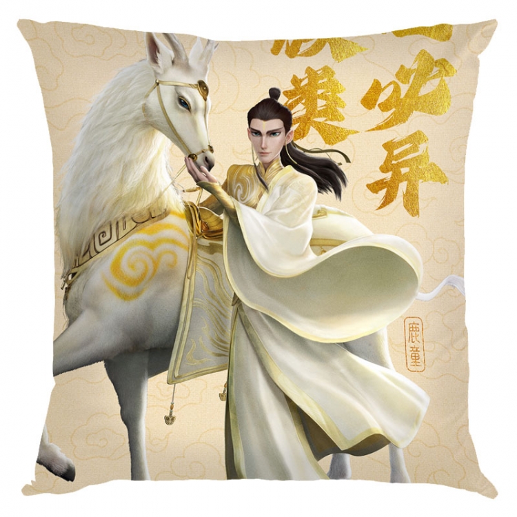 Nezha Anime square full-color pillow cushion 45X45CM NO FILLING 