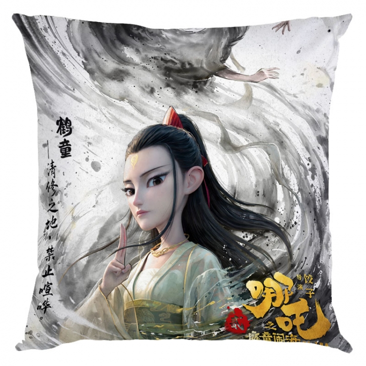 Nezha Anime square full-color pillow cushion 45X45CM NO FILLING 