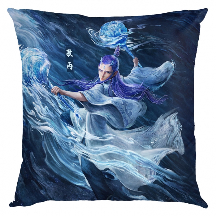 Nezha Anime square full-color pillow cushion 45X45CM NO FILLING 