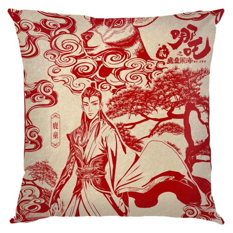Nezha Anime square full-color pillow cushion 45X45CM NO FILLING 