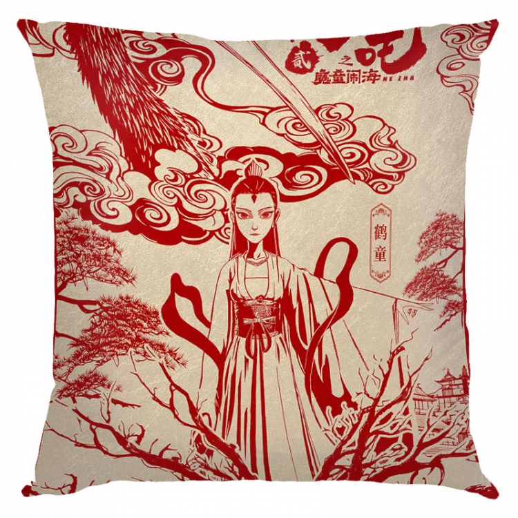 Nezha Anime square full-color pillow cushion 45X45CM NO FILLING 